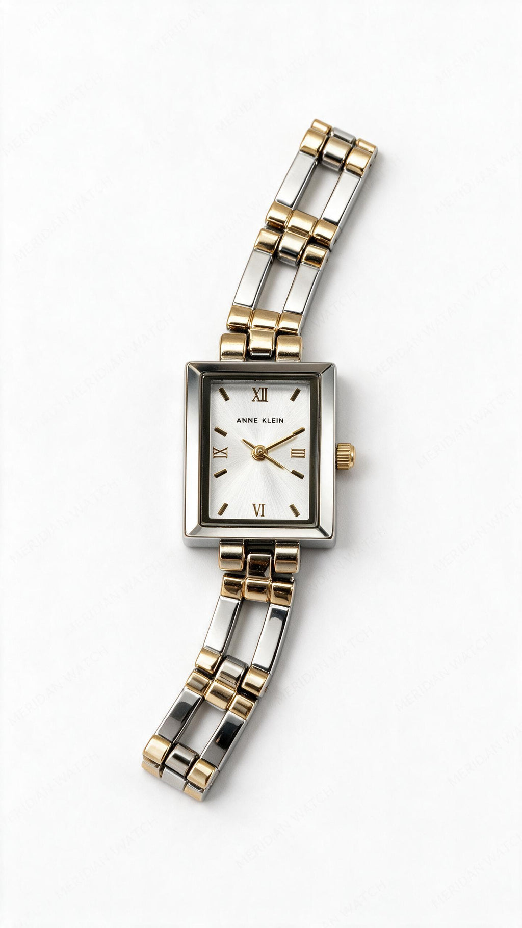 Reloj Anne Klein Dos Tonos Oro Plateado Rectangular | Mujer