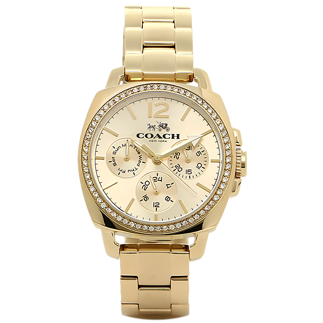 Reloj Coach Multifuncion Dorado Cristal 34mm | Mujer