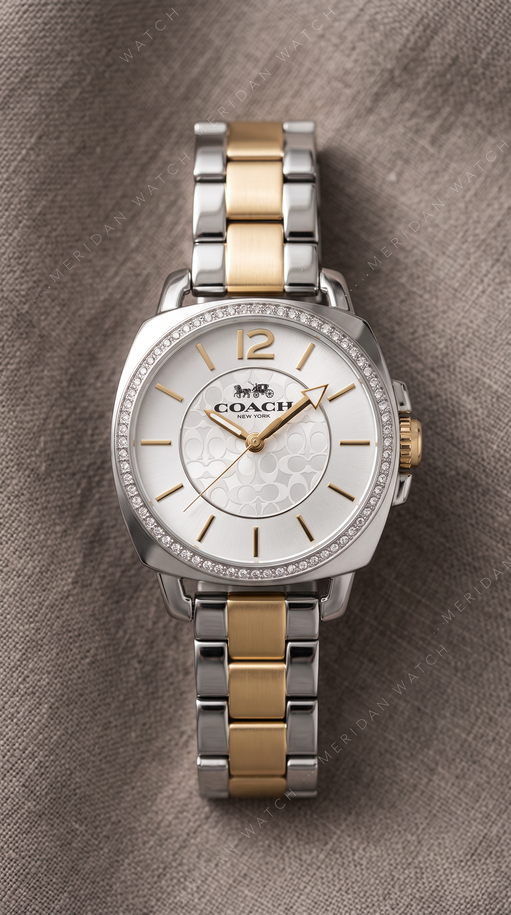 Reloj Coach Boyfriend Bicolor Plateado Dorado 34mm | Mujer