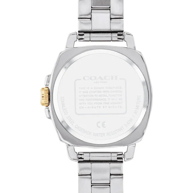 Reloj Coach Boyfriend Bicolor Plateado Dorado 34mm | Mujer