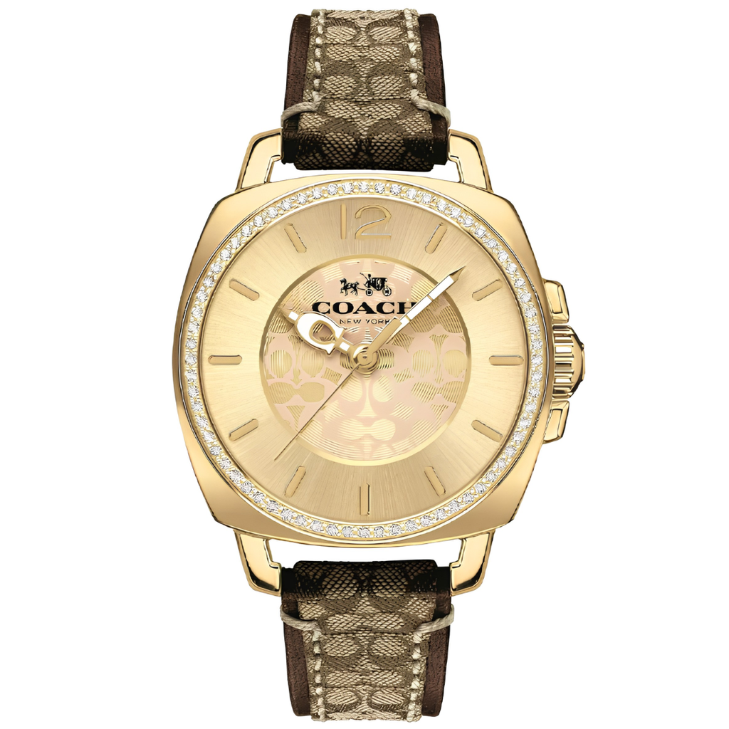 Reloj Coach Boyfriend Signature Khaki Dorado 35mm | Mujer