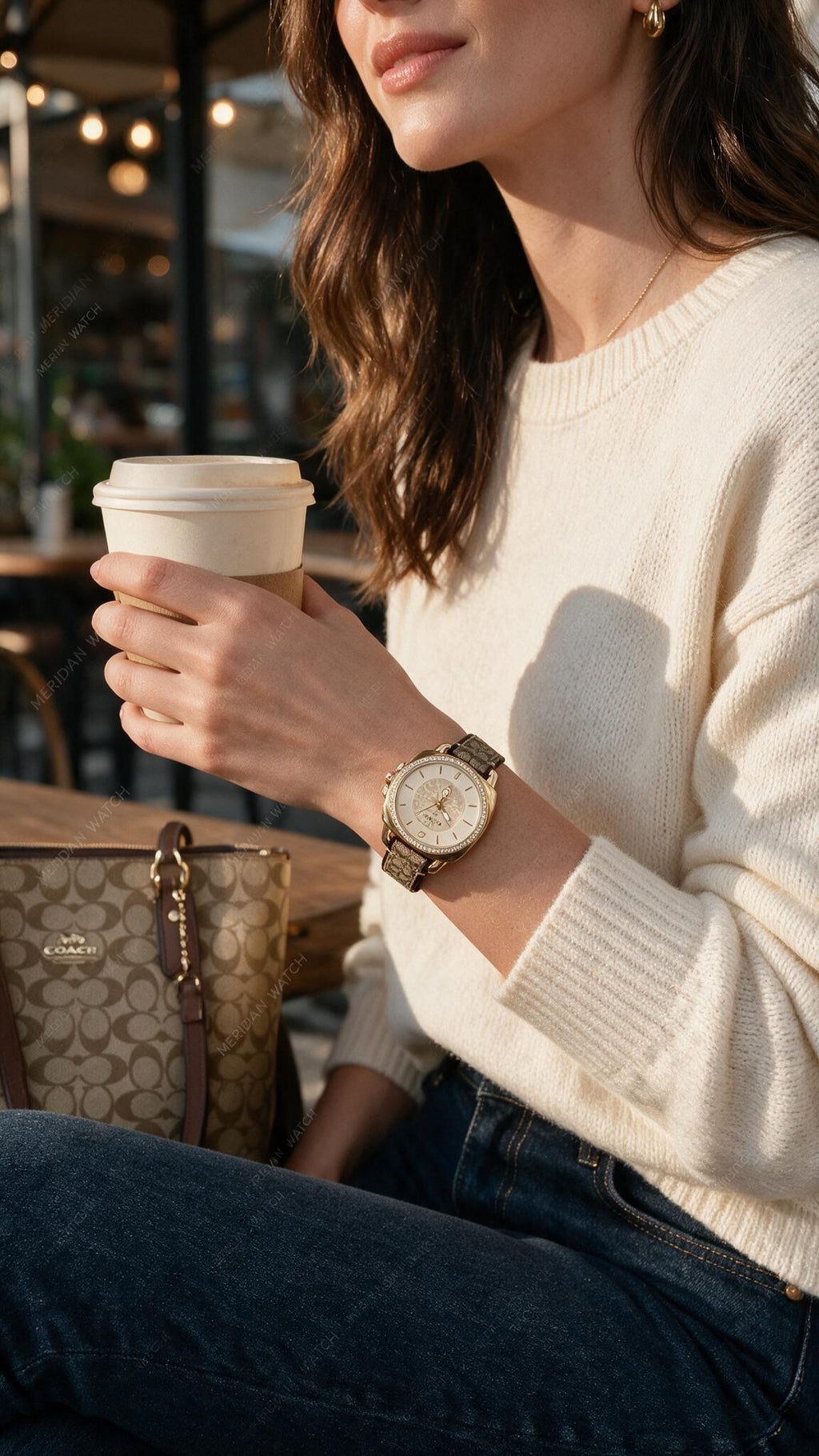 Reloj Coach Boyfriend Signature Khaki Dorado 35mm | Mujer