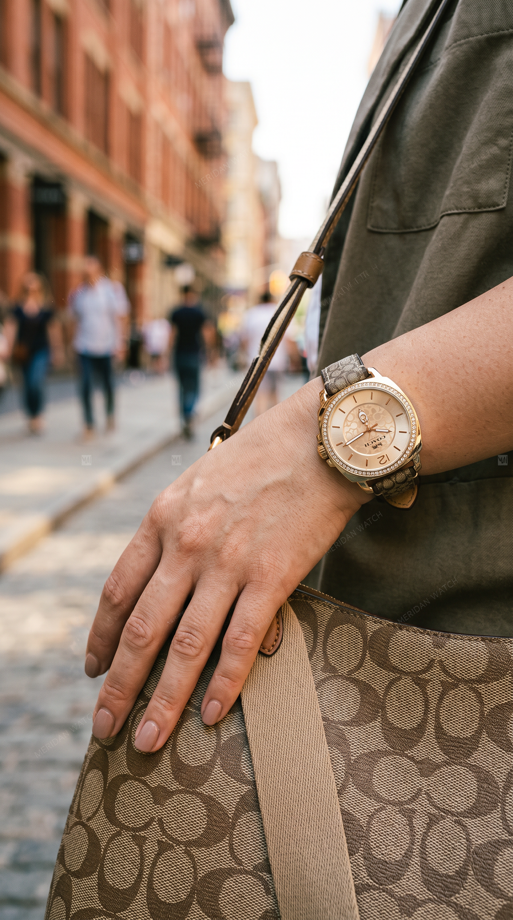 Reloj Coach Boyfriend Signature Khaki Dorado 35mm | Mujer