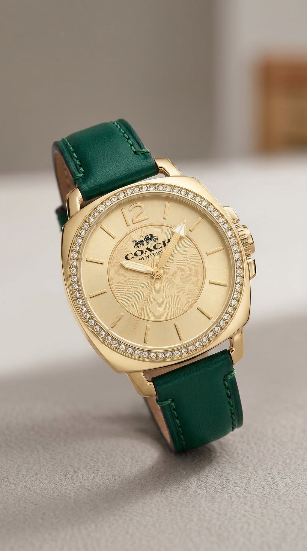 Coach Boyfriend 14503982 — Dorado correa verde | Mujer