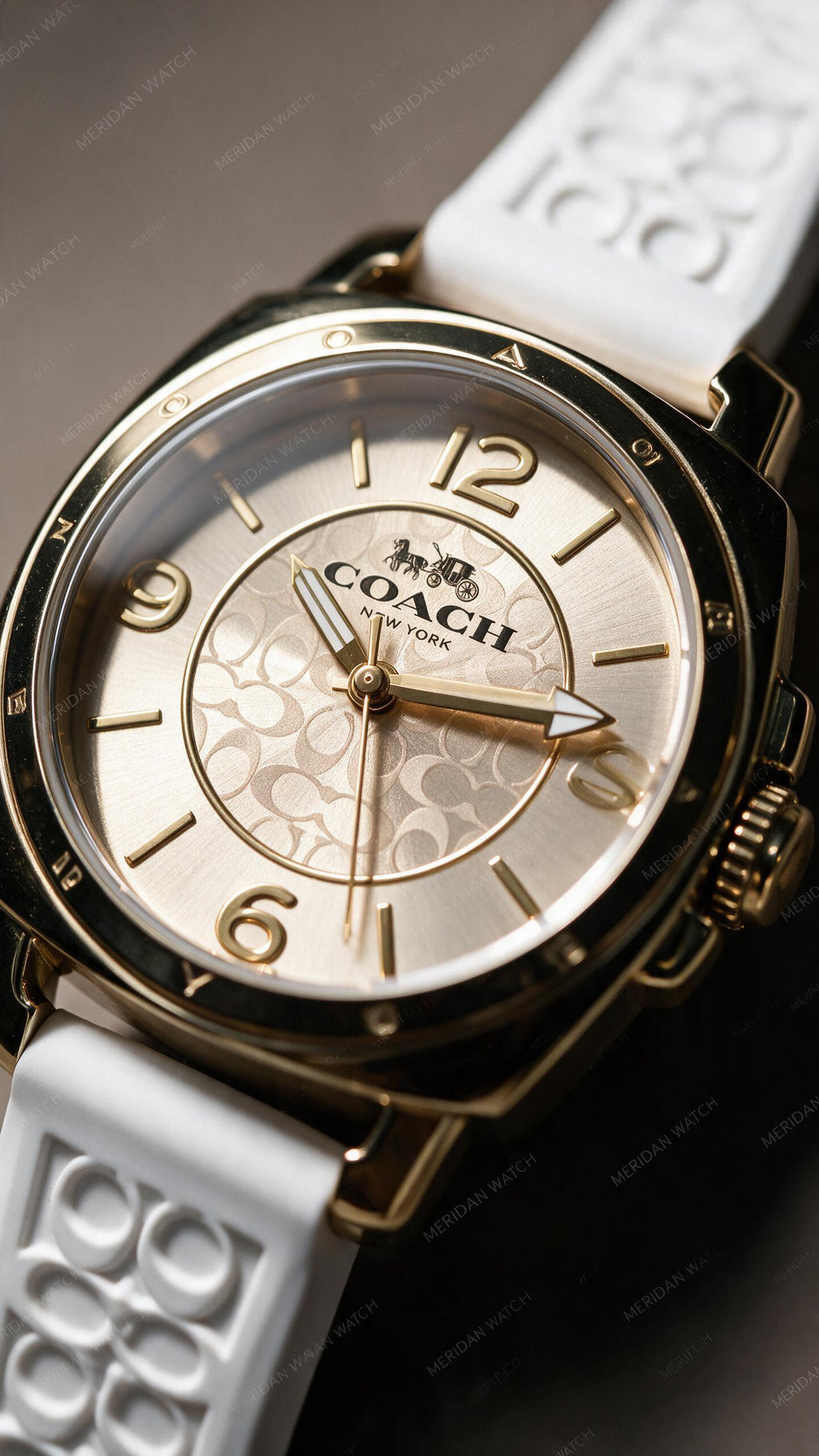 Reloj Coach Boyfriend Women's 34mm Oro Silicona Blanca | Mujer