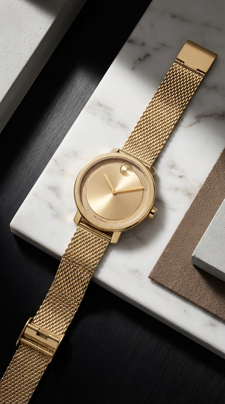 Movado Bold 3600580 — Dorado Malla Punto Relieve | Mujer