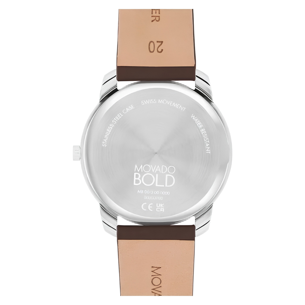 Reloj Movado Bold Trend Element Plata Cuero Cafe 40mm | Hombre