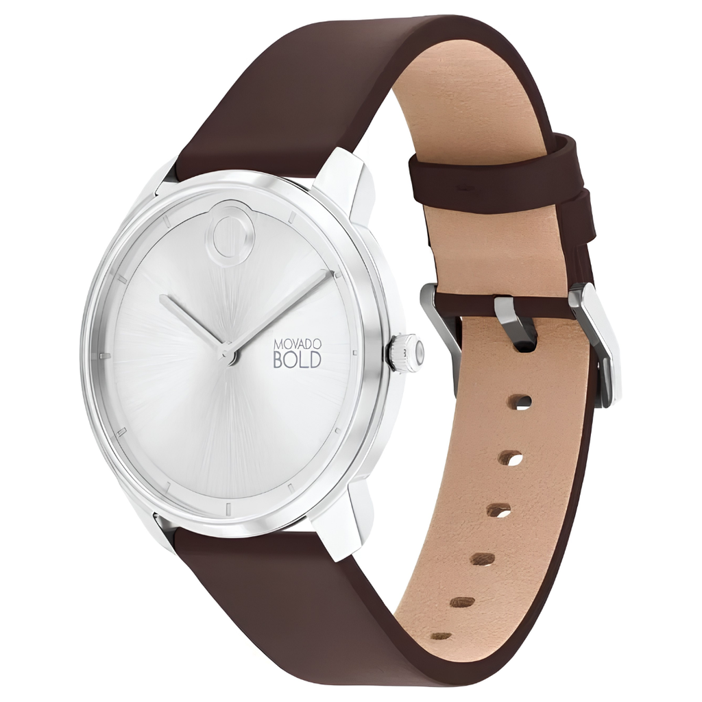 Reloj Movado Bold Trend Element Plata Cuero Cafe 40mm | Hombre
