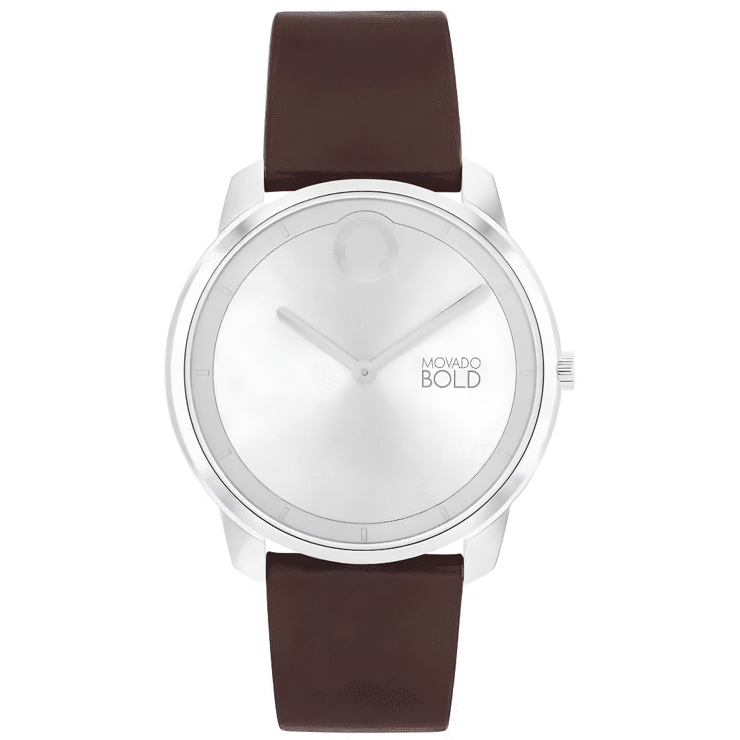 Reloj Movado Bold Trend Element Plata Cuero Cafe 40mm | Hombre