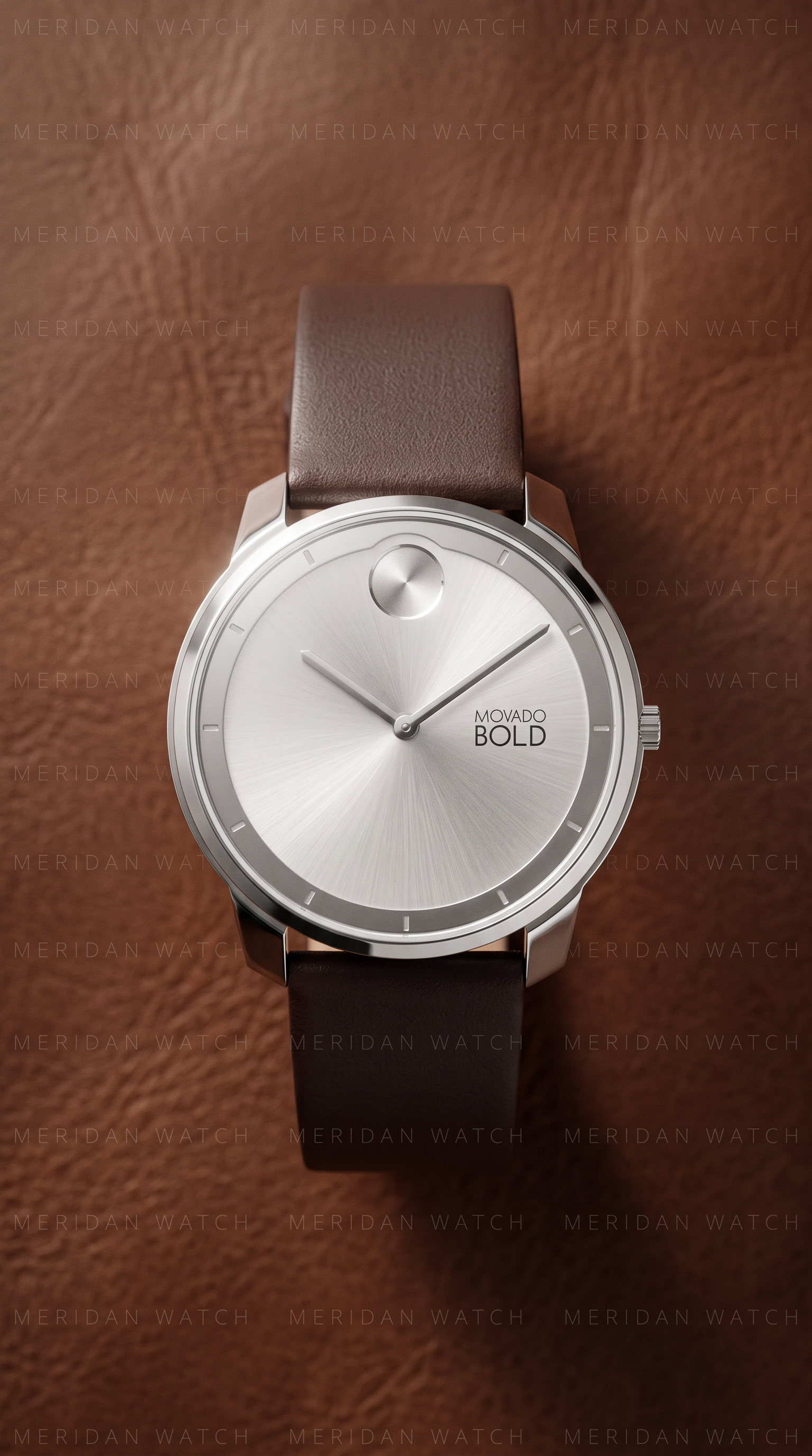 Reloj Movado Bold Trend Element Plata Cuero Cafe 40mm | Hombre