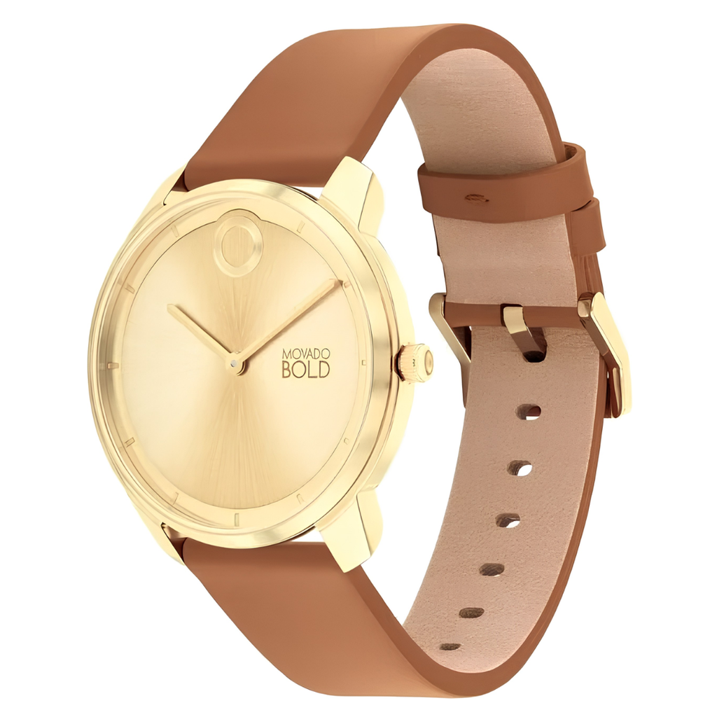 Reloj Movado Bold Trend Element Oro Cuero Cafe 40mm | Hombre