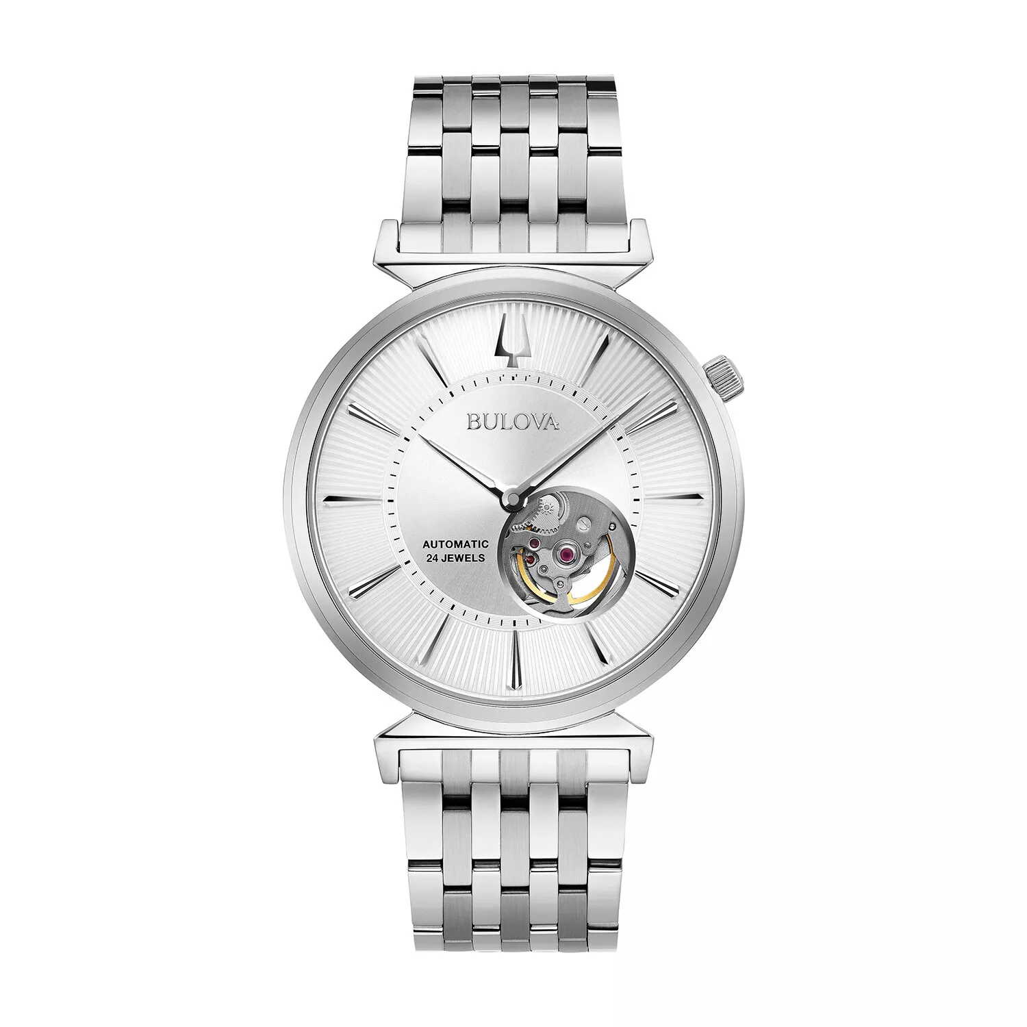 Reloj Bulova Regatta 96A235 Automático Open Heart 40mm Plateado Hombre