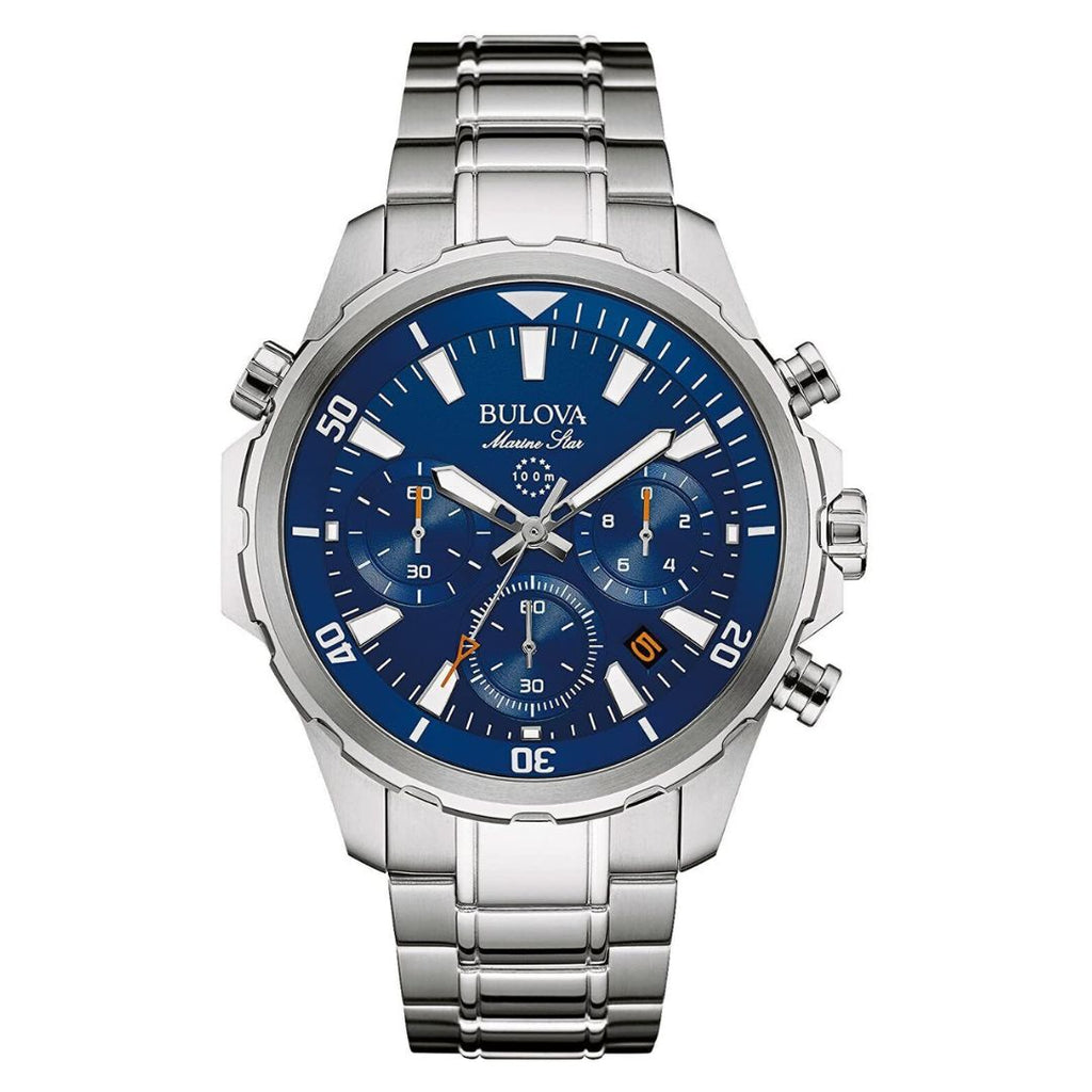 Bulova Marine Star 96B256 — Azul cronógrafo 43mm | Hombre