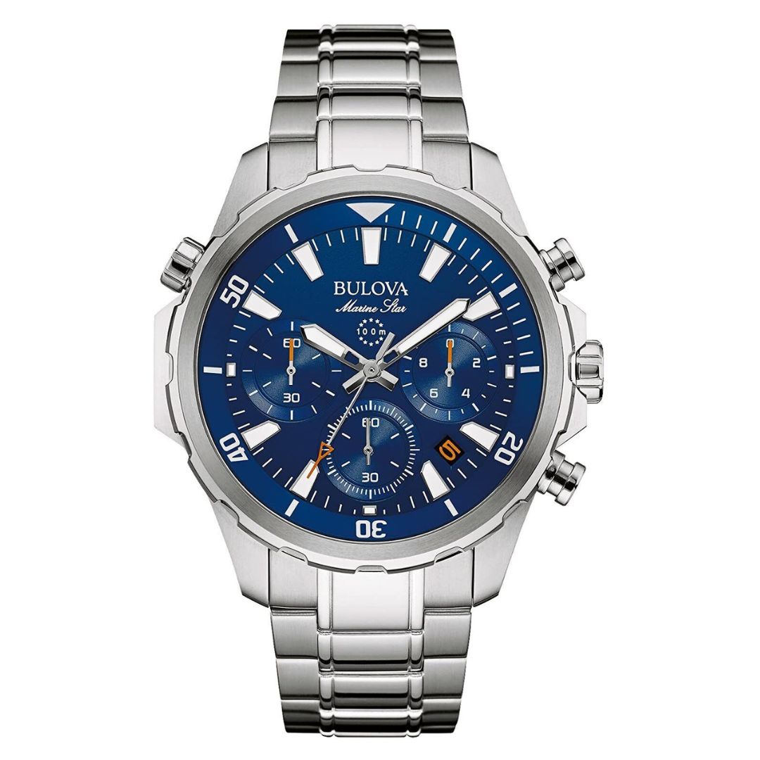 Bulova Marine Star 96B256 — Azul cronógrafo 43mm | Hombre