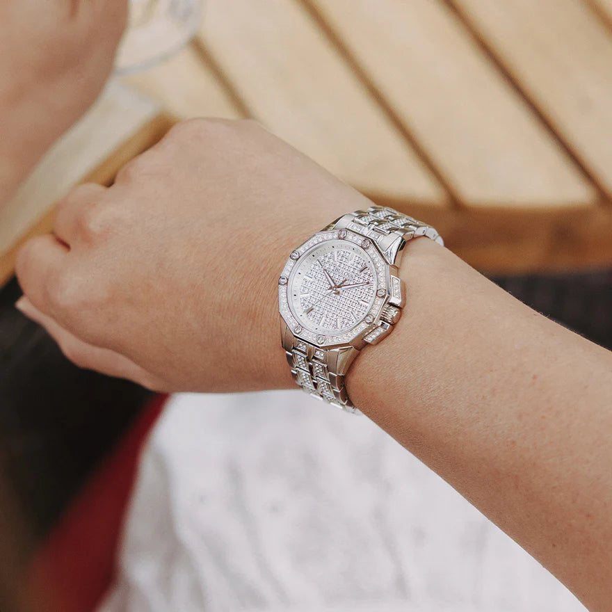 Reloj Bulova Octava Crystal 96L305 Pavé Plateado | Mujer
