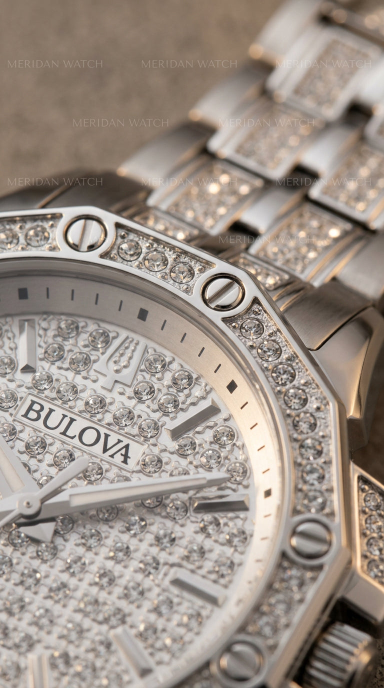 Reloj Bulova Octava Crystal 96L305 Pavé Plateado | Mujer