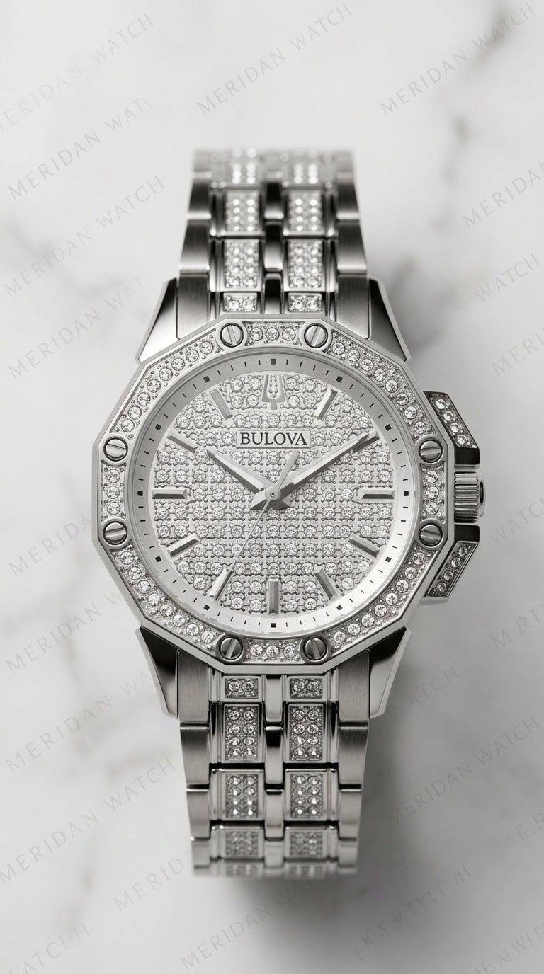 Reloj Bulova Octava Crystal 96L305 Pavé Plateado | Mujer