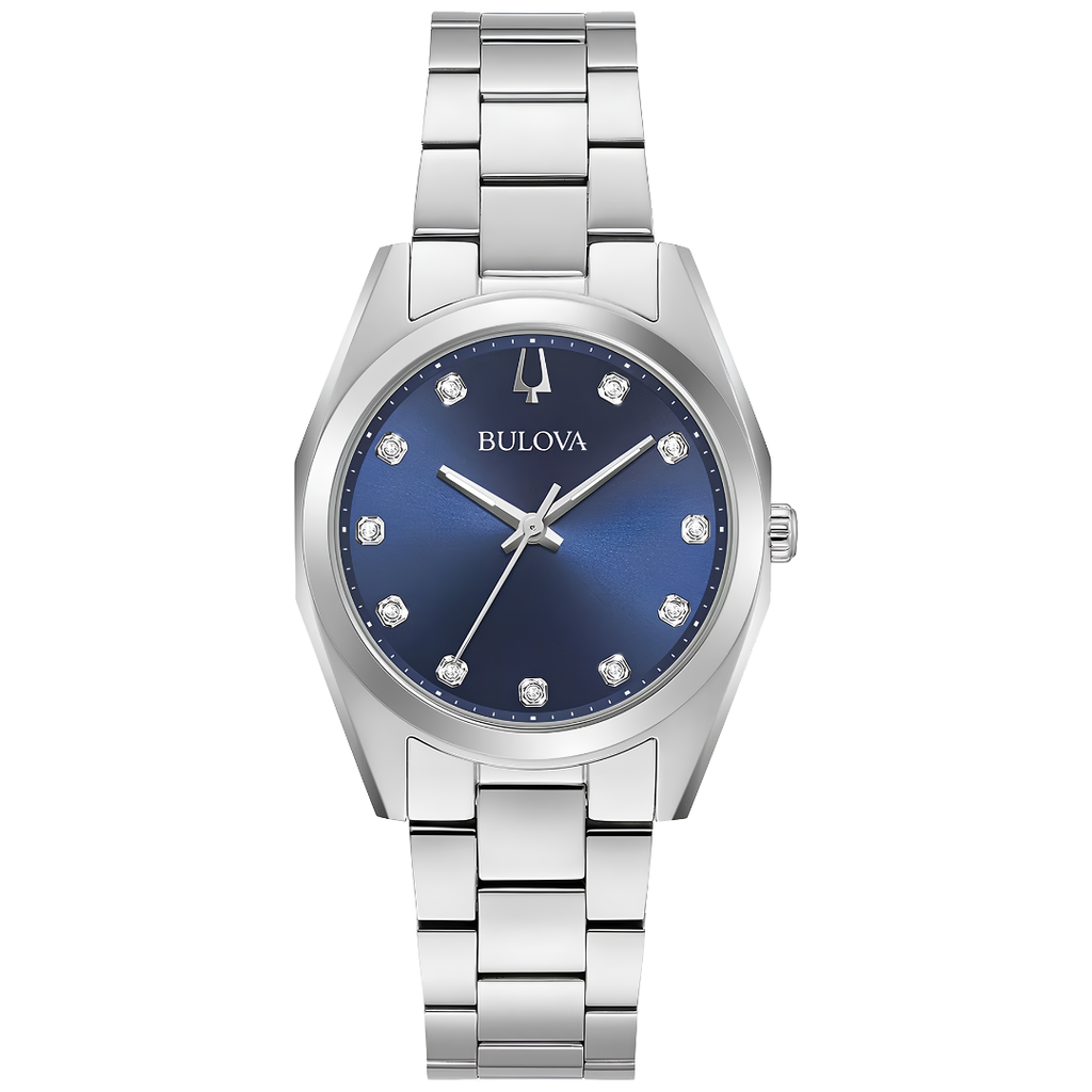 Reloj Bulova Surveyor Diamantes Azul Plateado 31mm | Mujer