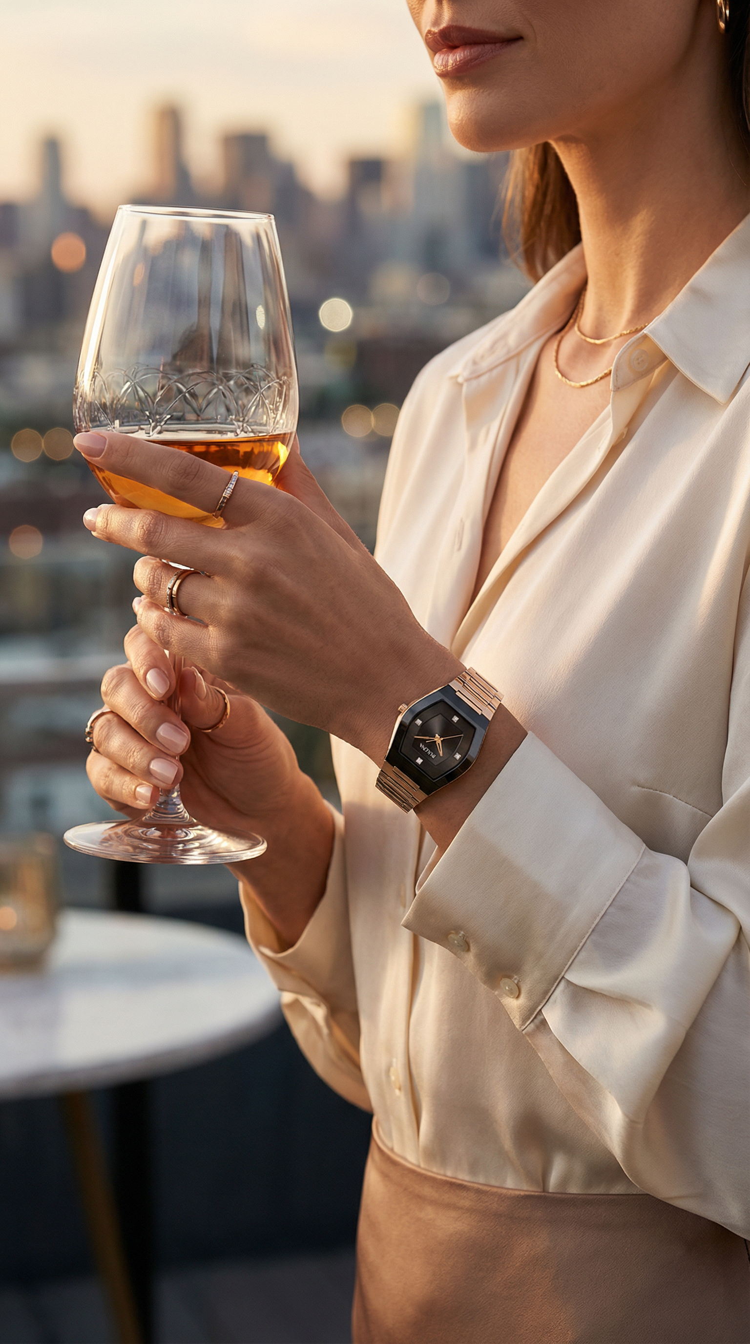 Bulova Gemini 97P158 — Rose Gold Black Diamonds | Mujer