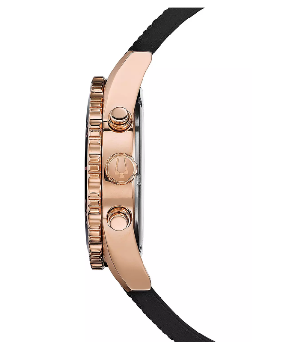 Reloj Bulova 98A192 Cronógrafo 44mm Rose Gold Negro Goma Hombre