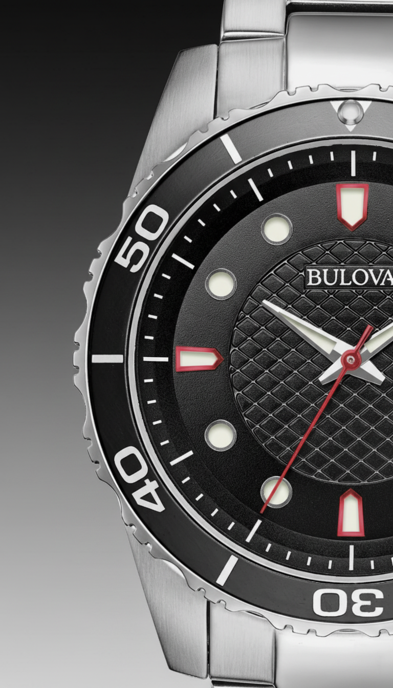 Reloj Bulova Sport 98A195 Diving 43mm Plateado Negro Acero Hombre