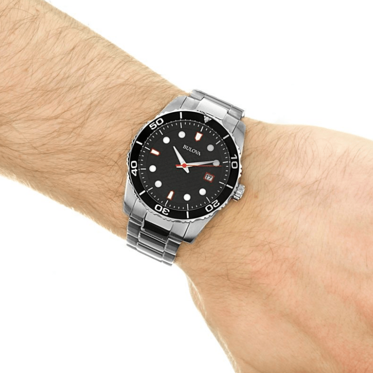 Reloj Bulova Sport 98A195 Diving 43mm Plateado Negro Acero Hombre