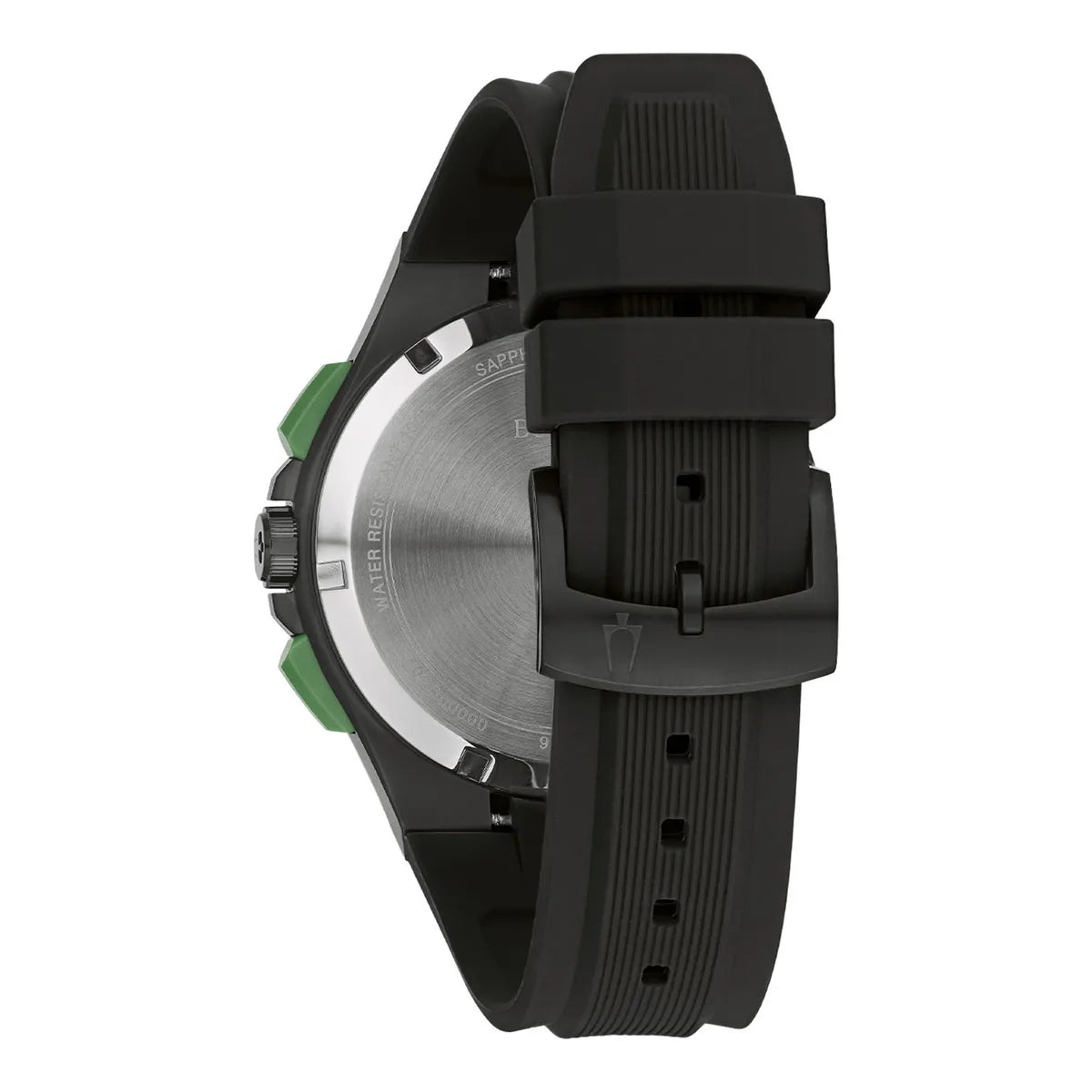 Reloj Bulova Maquina Negro Verde Cronógrafo Silicona | Hombre