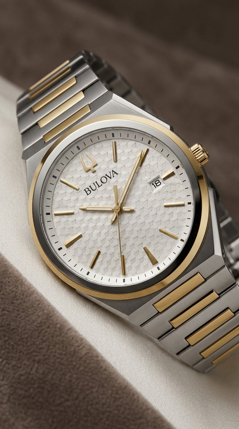 Bulova Classic 98B424 — Dos tonos Plateado Dorado 40mm | Hombre