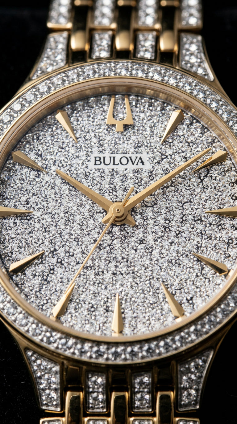 Reloj Bulova Phantom 98L263 Cristales Dorado Pavé | Mujer