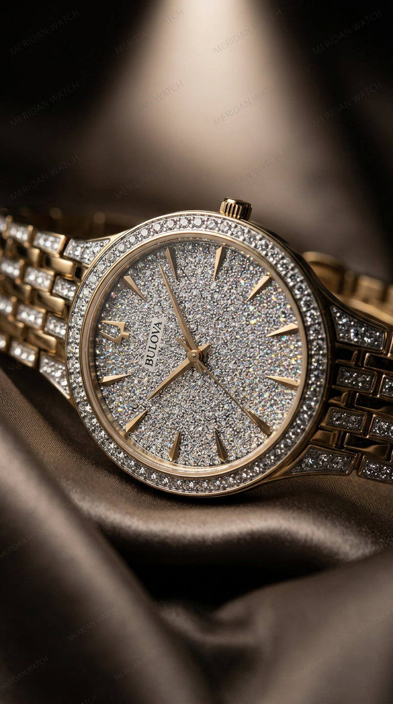 Reloj Bulova Phantom 98L263 Cristales Dorado Pavé | Mujer