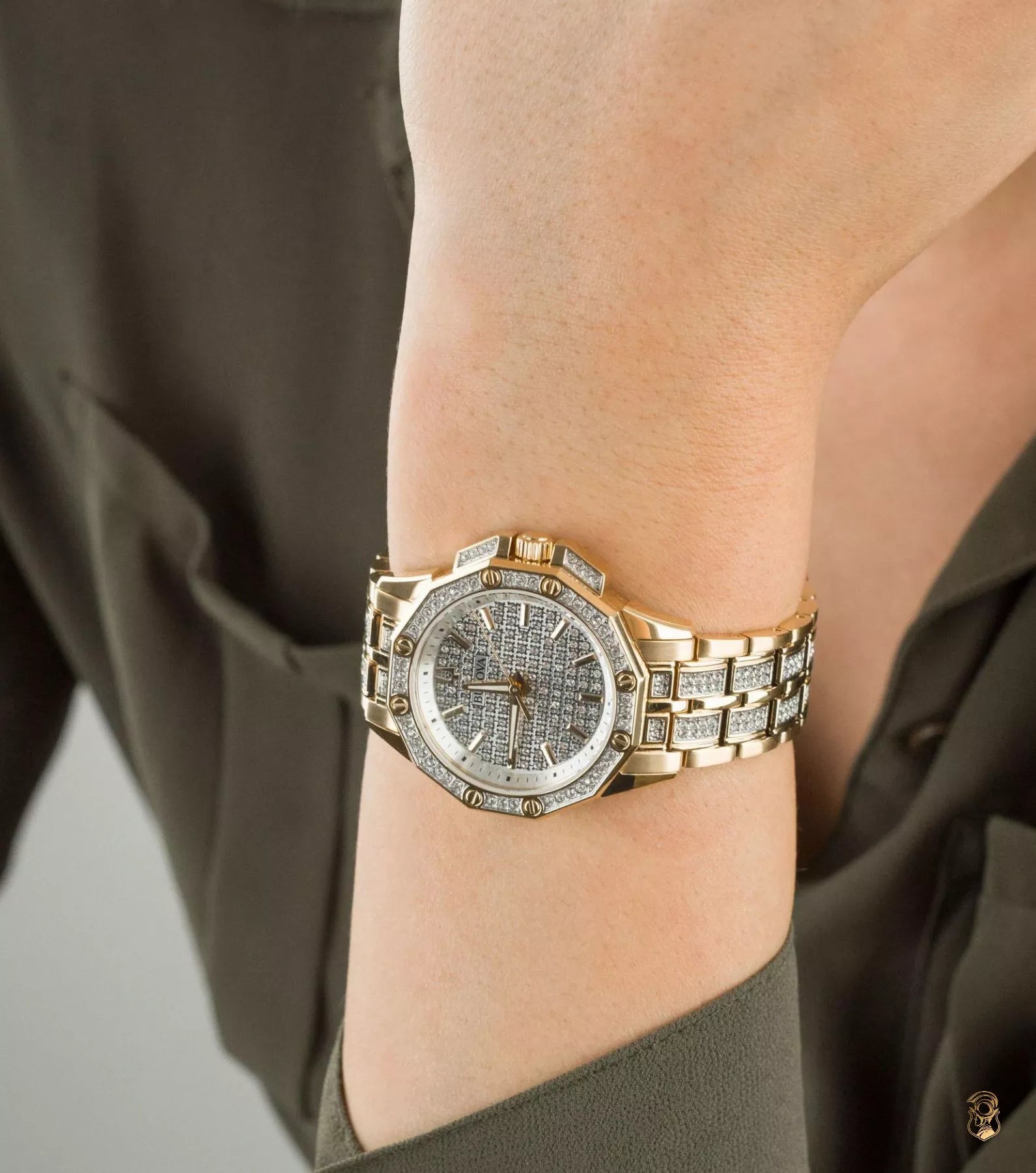 Bulova Octava 98L302 — Crystal Accent Gold 34mm | Mujer