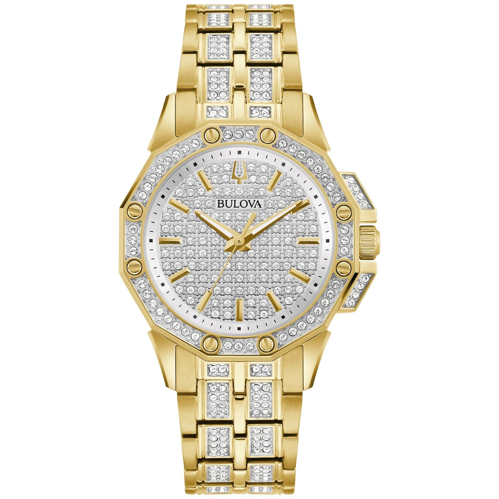 Bulova Octava 98L302 — Crystal Accent Gold 34mm | Mujer