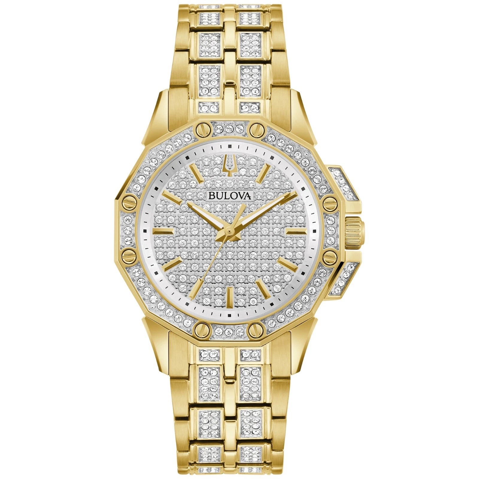 Bulova Octava 98L302 — Crystal Accent Gold 34mm | Mujer