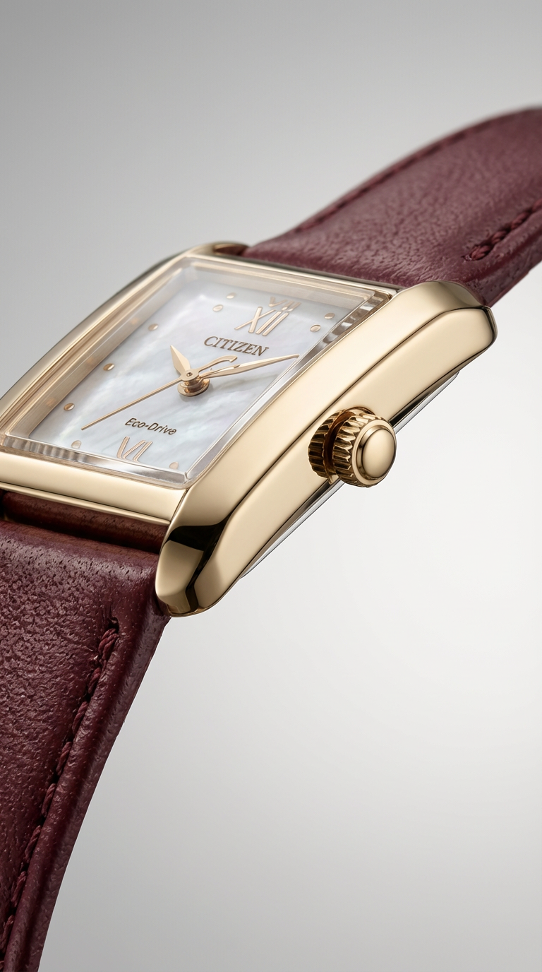 Citizen Eco-Drive 35940 — Rectangular Dorado Nácar | Mujer