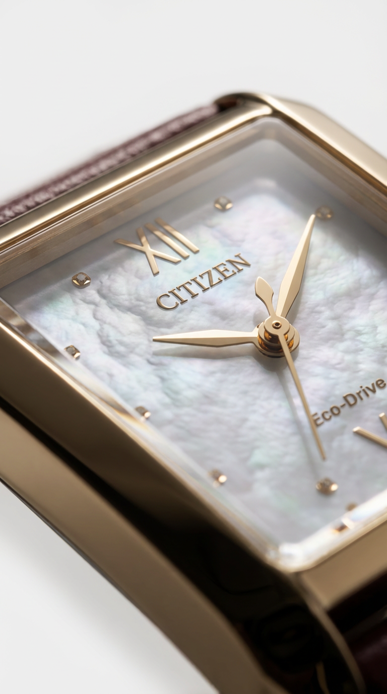Citizen Eco-Drive 35940 — Rectangular Dorado Nácar | Mujer