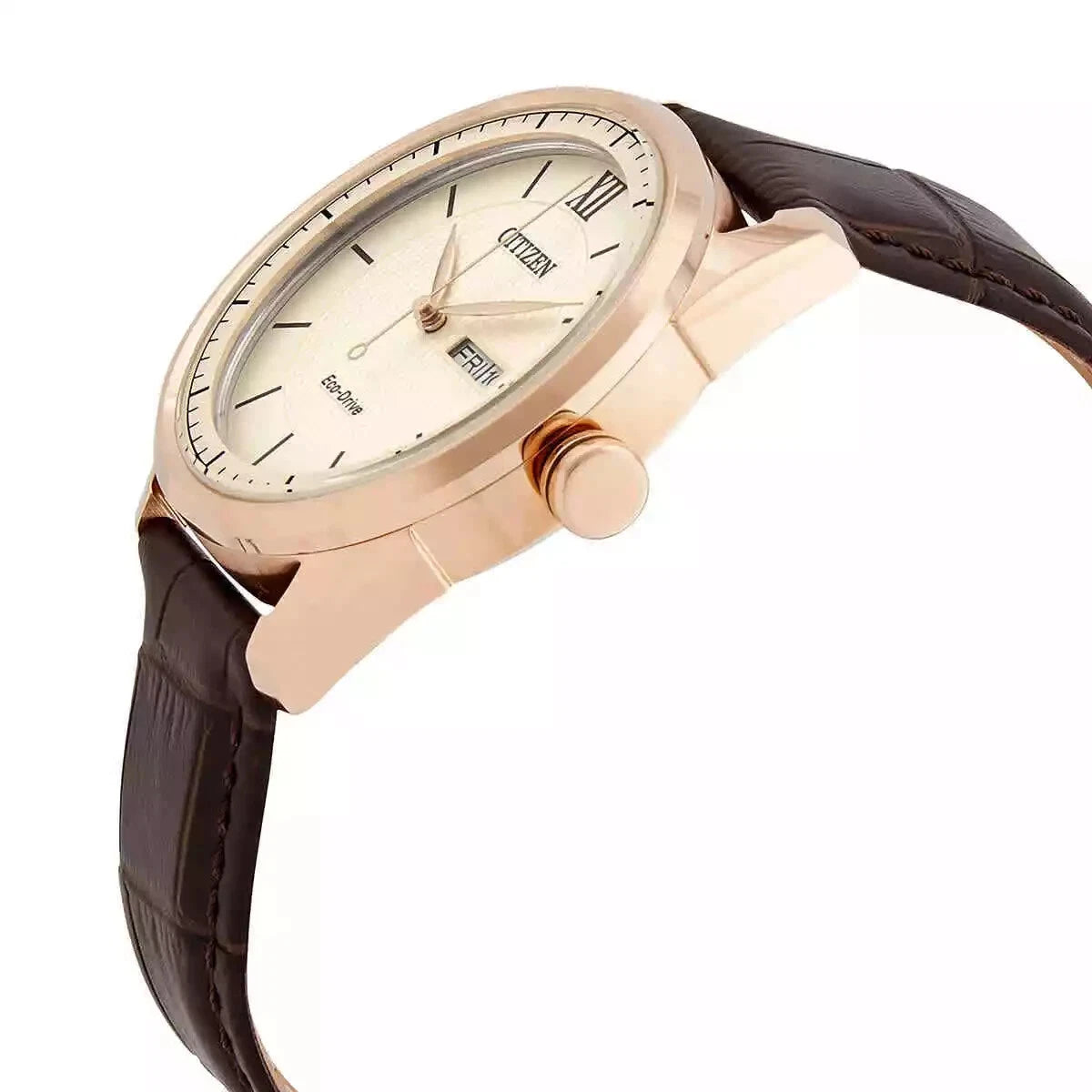 Reloj Citizen Eco-Drive AW0082-01A Marfil Oro Rosa Cuero | Hombre