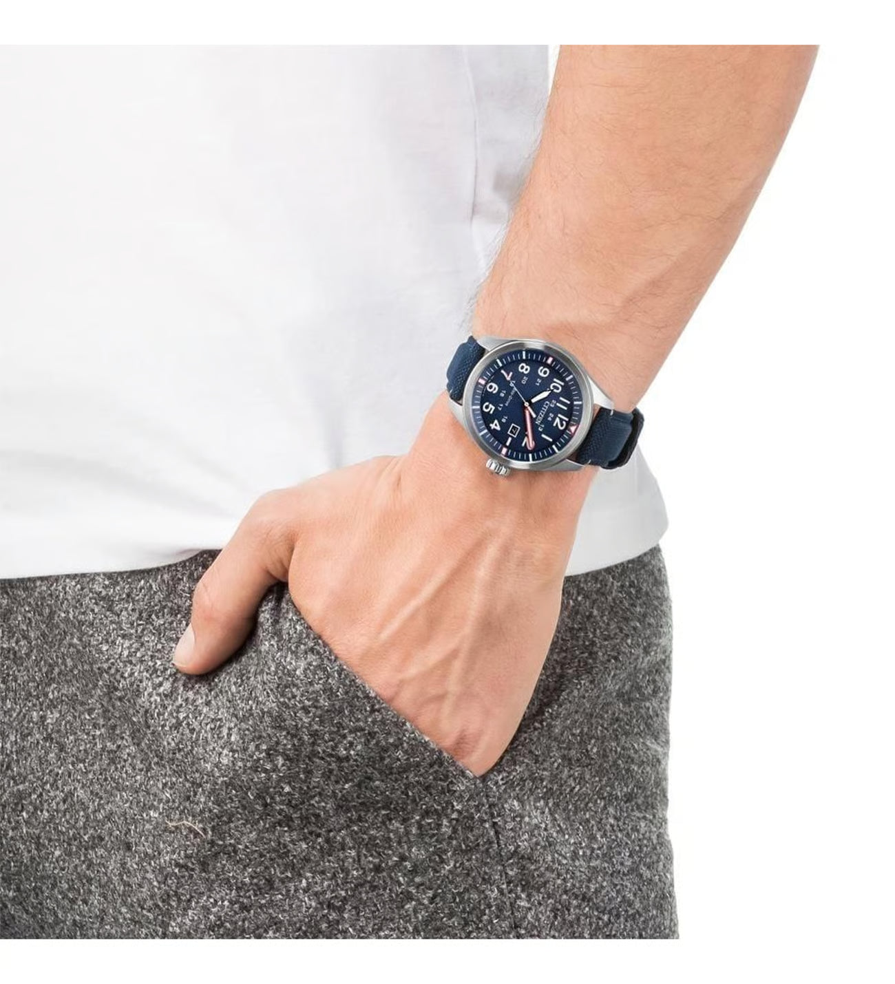 Citizen Eco-Drive AW5000-16L — Solar Azul Navy 42.5mm | Hombre