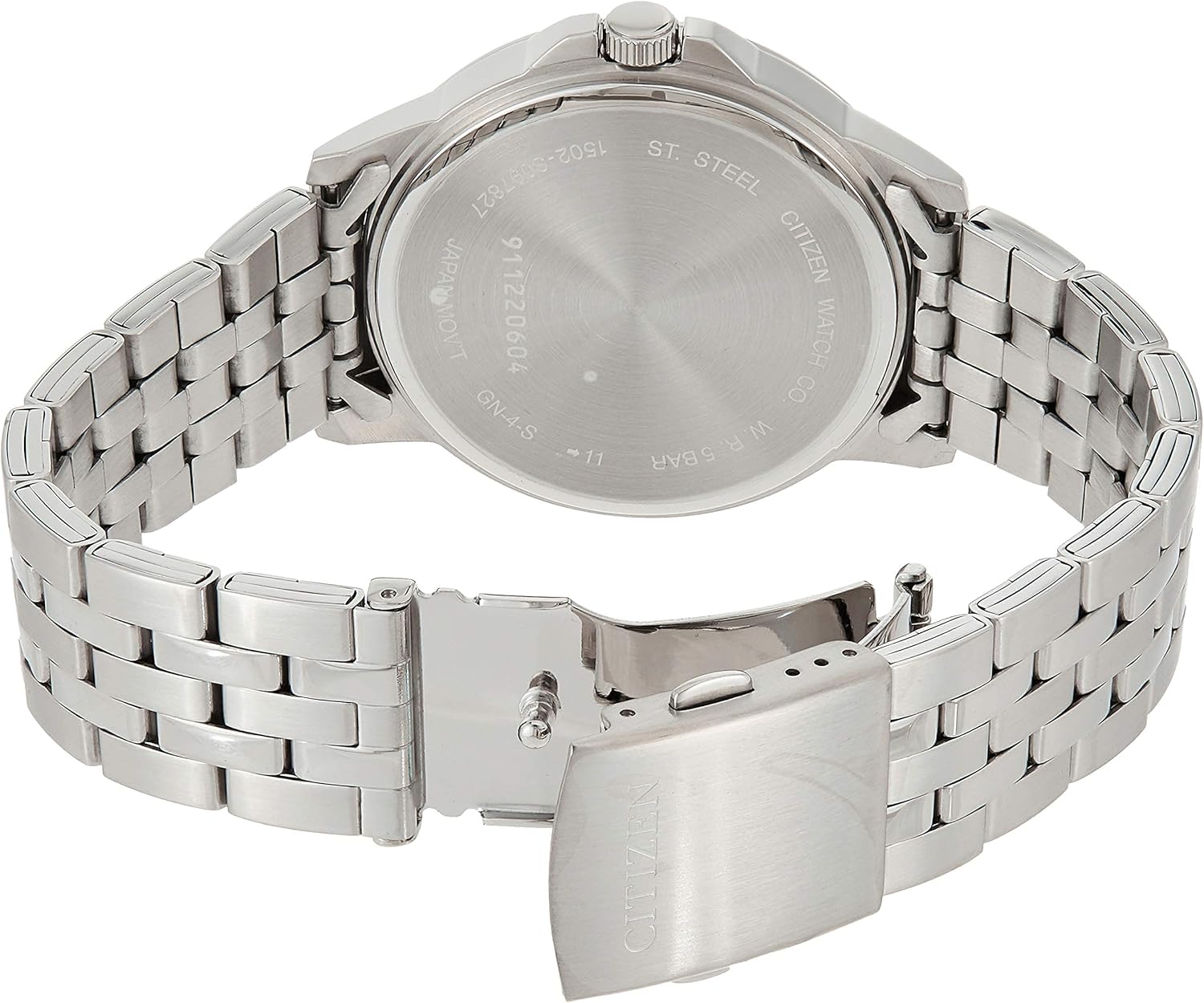 Reloj Citizen Día Fecha Esfera Negra Plateado | Hombre