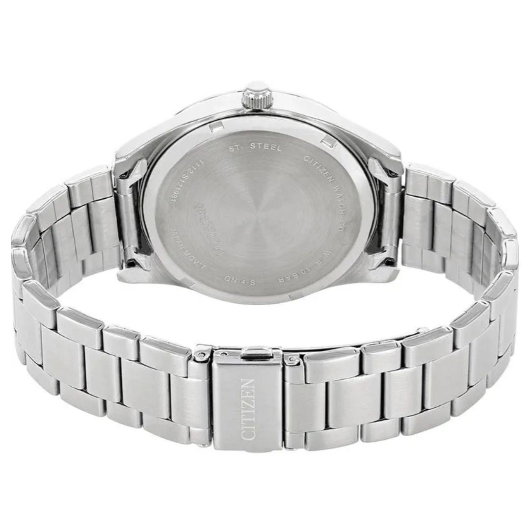 Reloj Citizen Esfera Plateada Aguja Azul | Hombre