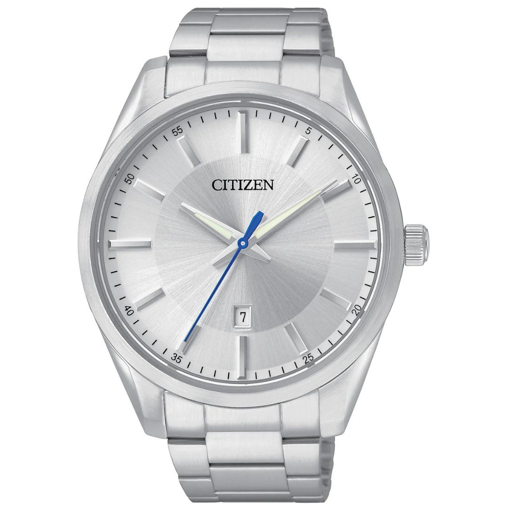 Reloj Citizen Esfera Plateada Aguja Azul | Hombre