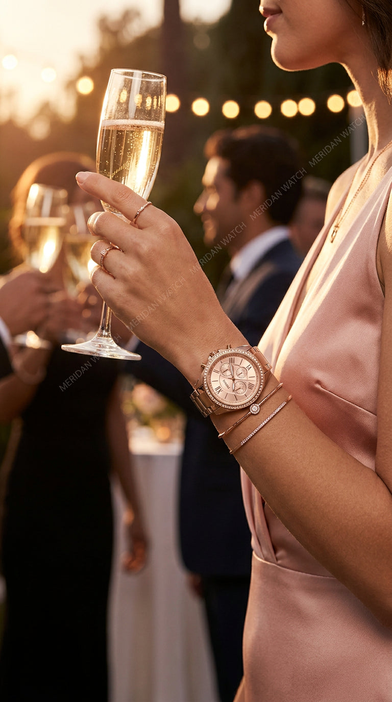 Reloj Fossil Modern Courier Oro Rosa Cronógrafo Glitz | Mujer