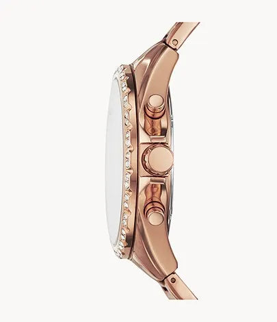 Reloj Fossil Modern Courier Oro Rosa Cronógrafo Glitz | Mujer