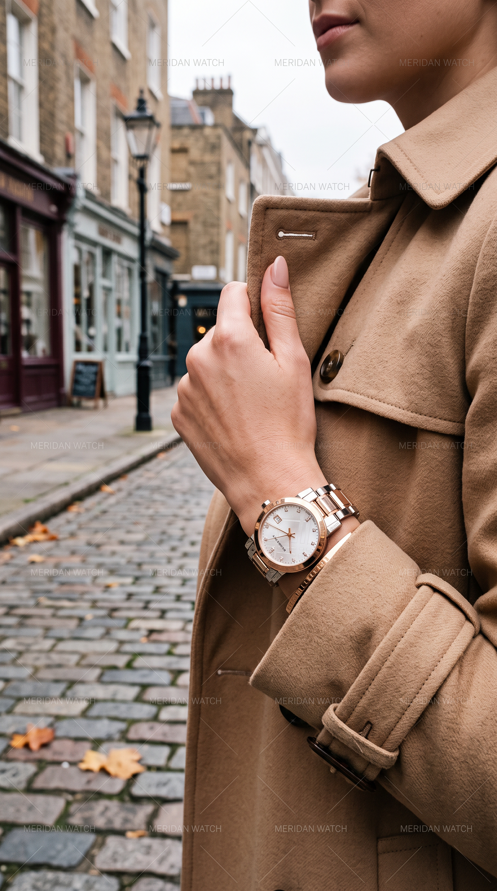 Reloj Burberry Diamond Check Oro Rosa Blanco 34mm | Mujer