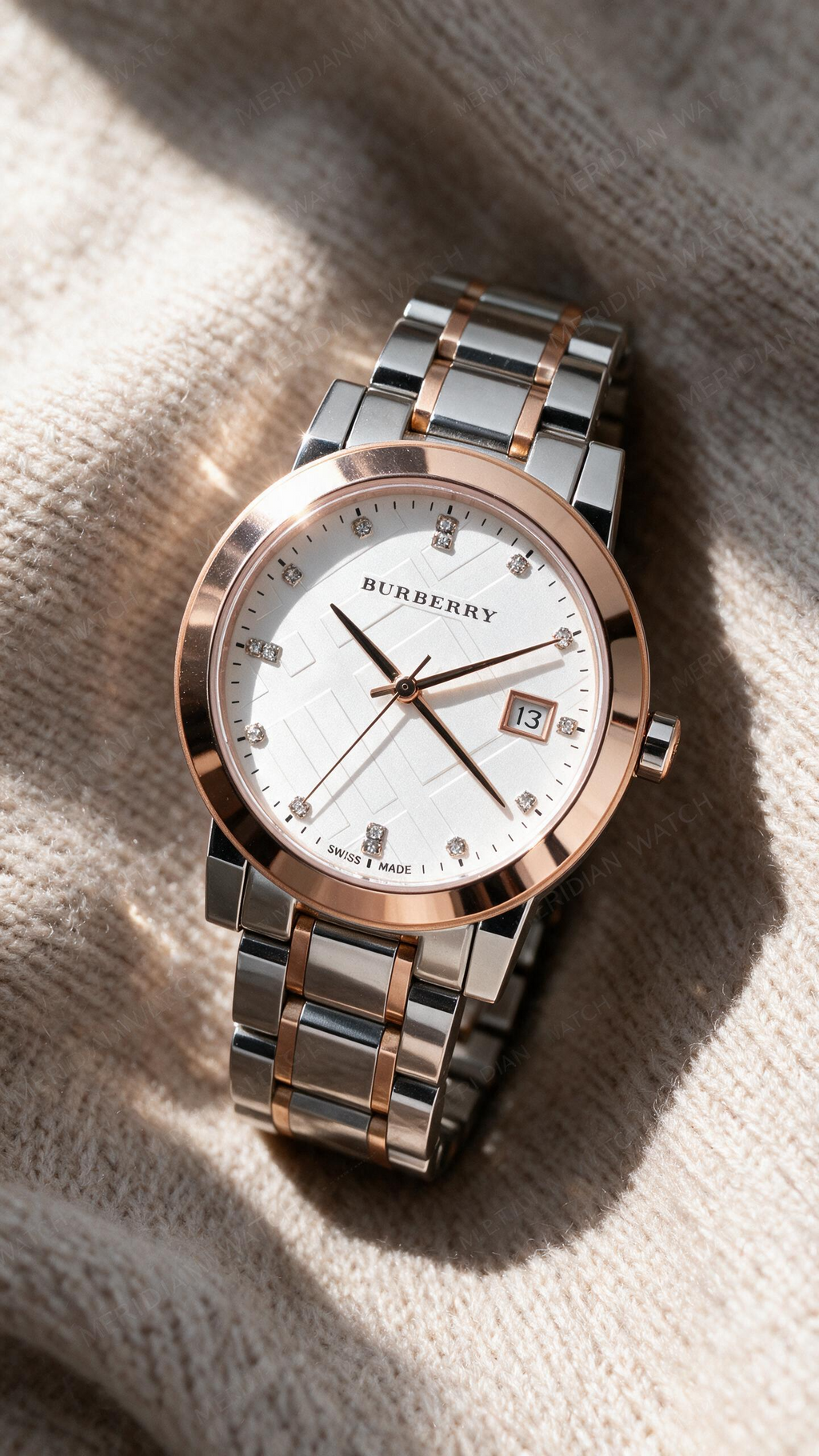 Reloj Burberry Dos Tonos Oro Rosa Diamante Bracelet | Mujer