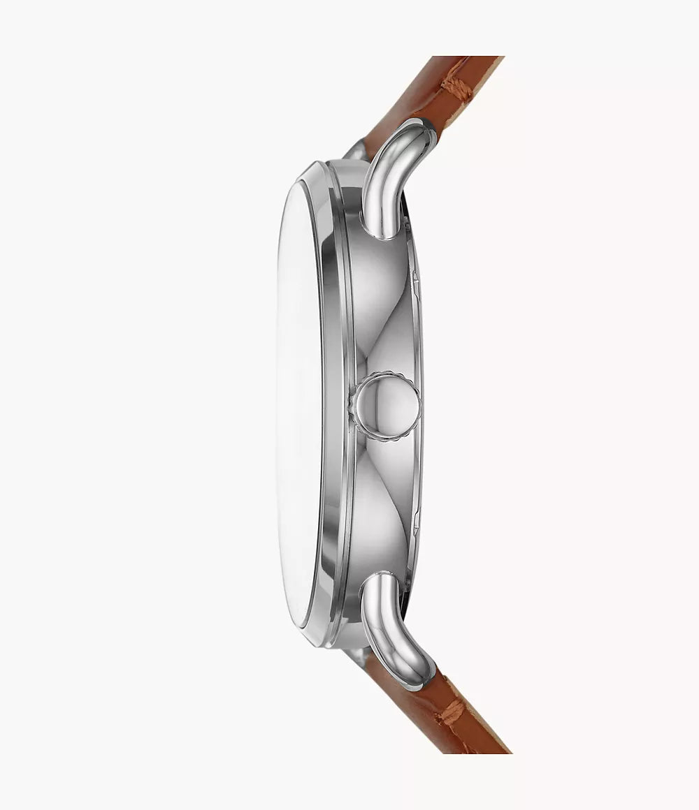 Reloj Fossil Copeland Esfera Azul Números Romanos Cuero | Hombre