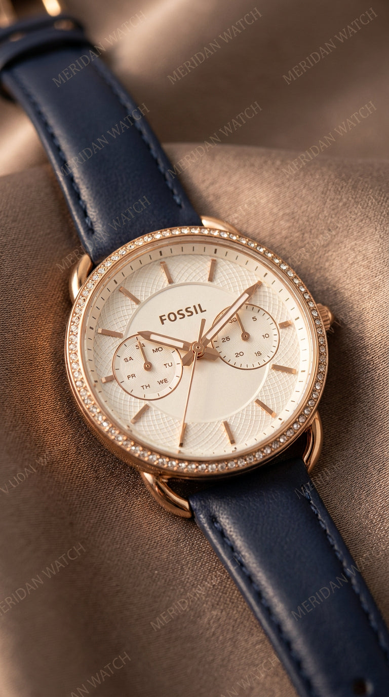 Reloj Fossil Tailor Marfil Oro Rosa Cronógrafo | Mujer
