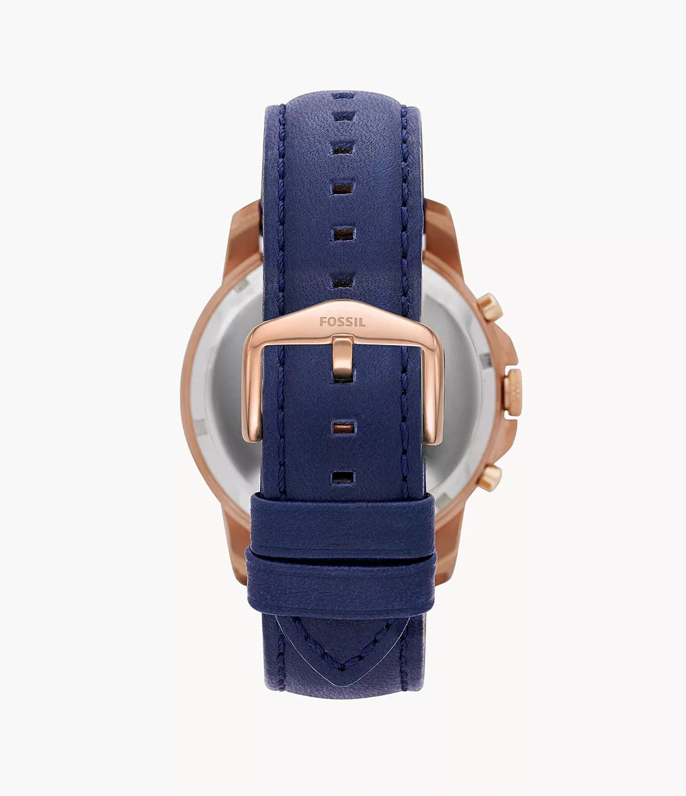Fossil Grant FS4835 — Oro Rosa Azul Navy  Cronógrafo | Hombre