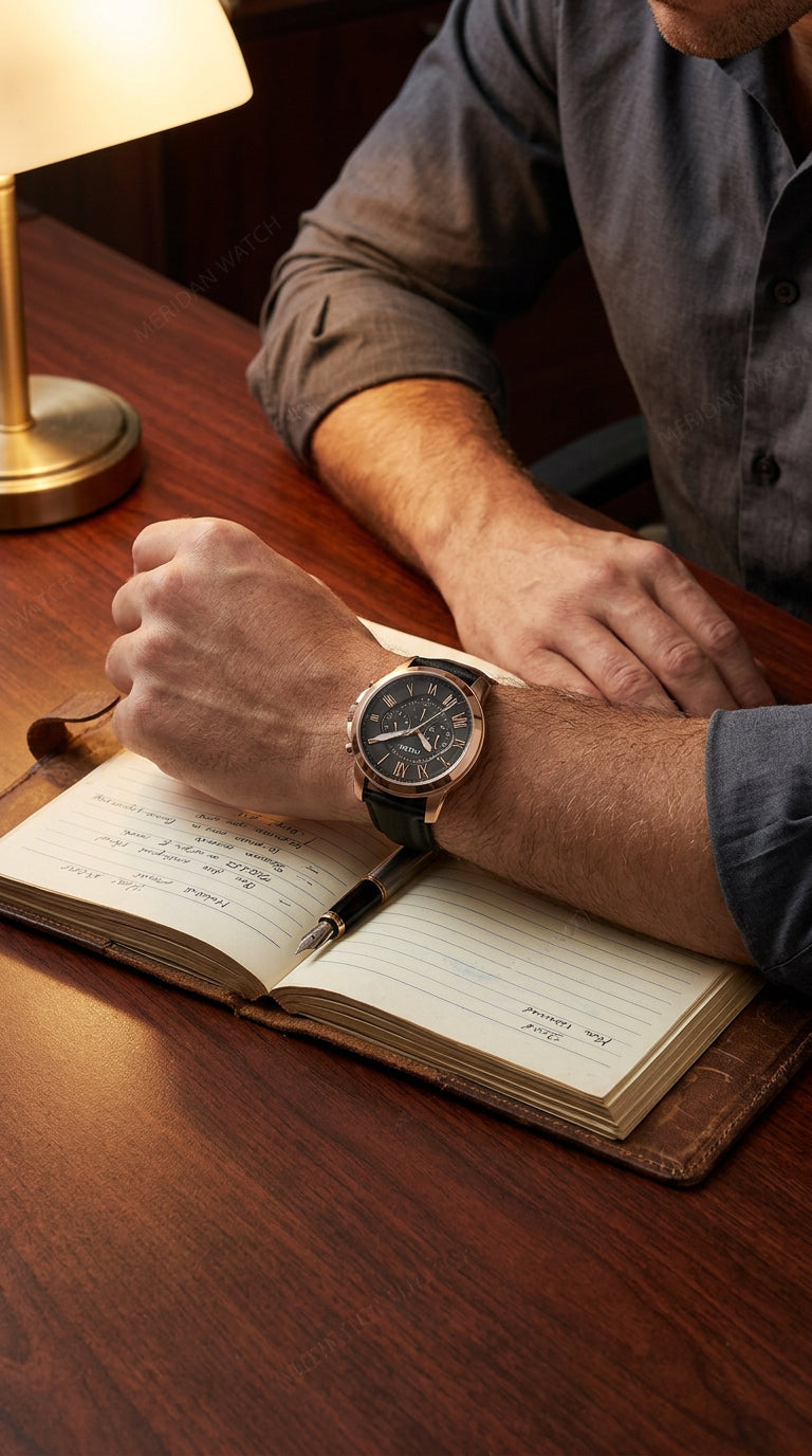 Reloj Fossil Grant Cronógrafo Negro Oro Rosa | Hombre