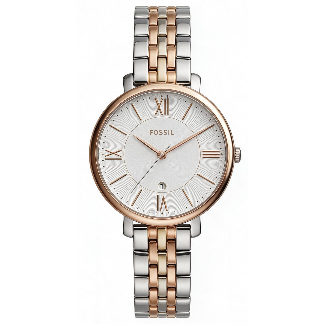 Reloj Fossil Dos Tonos Oro Rosa Plateado Cronógrafo | Mujer