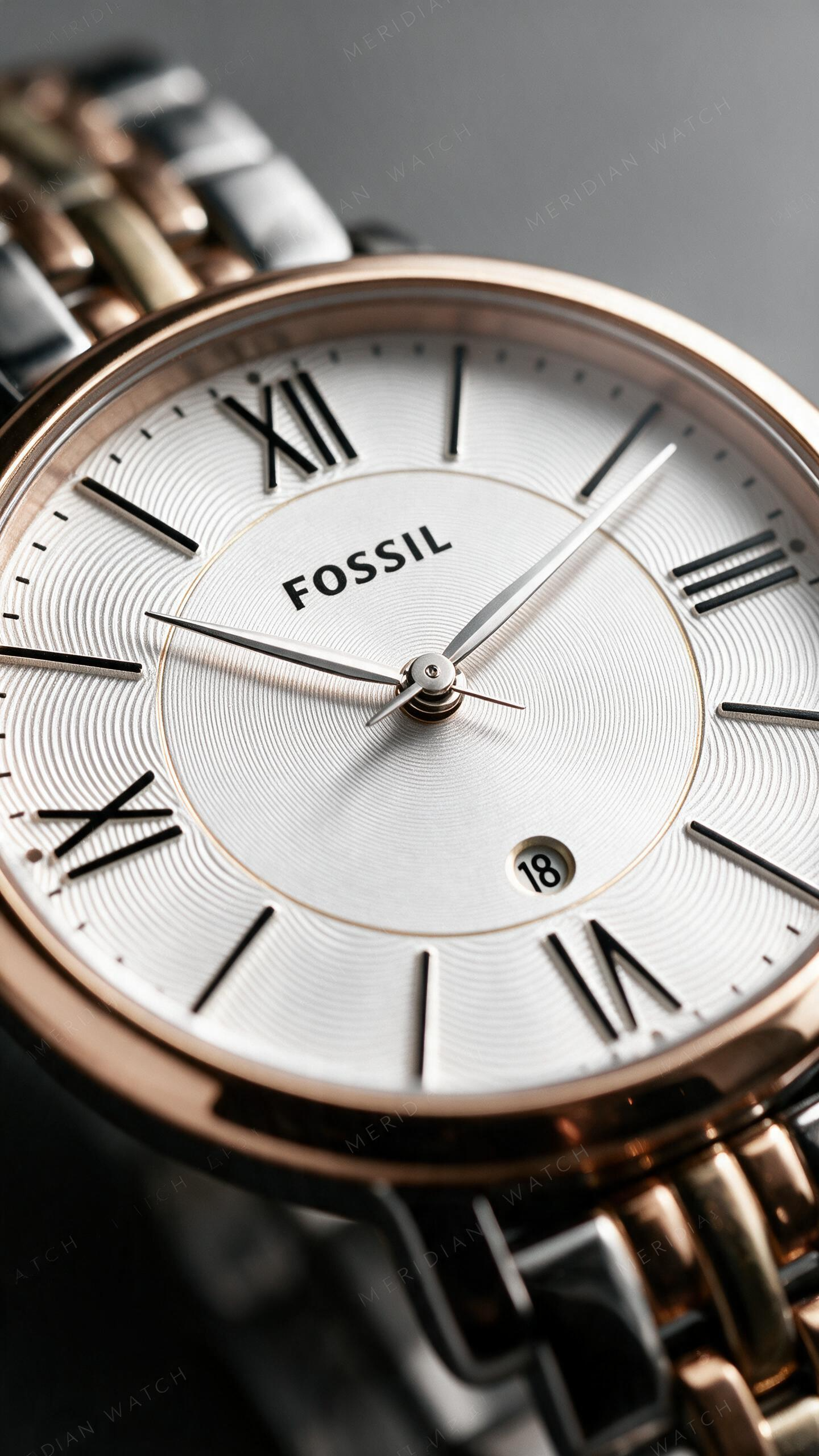 Reloj Fossil Dos Tonos Oro Rosa Plateado Cronógrafo | Mujer